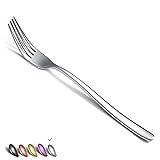 Stainless Steel Dinner Forks Set, 6 Piece - Silverware for Home, Kitchen or Restaurant, Dishwasher Safe (Silver-8 Inch)