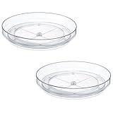 2 Pack 9 Inch Clear Acrylic Lazy Susan, Non-Skid Turntable Organizer for Cabinet, Kitchen, Pantry Organization Storage, Refrigerator, Vanity Makeup, Bathroom Countertop Organizing, Rotating Spice Rack