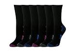 Amazon Essentials Women's Performance Comfortable Cotton Cushioned Breathable Athletic Crew Sports Socks, 6 Pairs, Black, 6-9