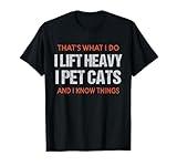 Funny Gym Workout Weightlifting Cat Animal Themed Saying T-Shirt