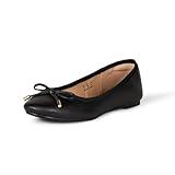 Amazon Essentials Women's Billie Ballet Flats, Black, 13