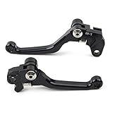 CNC Adjustable Dirt Bike Brake Clutch Levers Pivot for Suzuki RM 85 02-19, RM 125 01-08, RM 250 01-08, Black