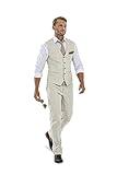 High-End Suits Casual Linen Beige Men's 2 Piece Suits Wedding Suits Slim Fit Groomsmen Tuxedos Prom Blazer Custom Summer Linen Vest+Pant be-XL/4438