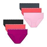 Hanes Girls' Little Moves Breathable Stretch Tween Underwear, Pink/Black/Grey