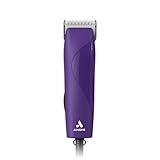 Andis 24820 EasyClip Professional-Animal 7-Piece Detachable Ceramic Blade Clipper Kit, Frustration Free Packaging, Corded Electric, Purple