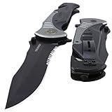 TAC-FORCE Extra Large Grey 10.5" Every Day Carry Hunting, Outdoor Rescue Style Folding Pocket Knife
