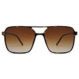 SOJOS Trendy Vintage Aviator Square Sunglasses For Womens Mens Retro 70s UV400 Women Sun Glasses SJ2327 Leopard Brown Grading Lens