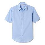 French Toast Boys' Short Sleeve Classic Poplin Dress Shirt (Standard & Husky), Light Blue, 6