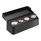 SINGARO Coin Holder for Car, Coin Change Organizer Compatible with Coins of Different Sizes, Dash-Mounted Holder Suitable for Most Cars, Trucks(Black)
