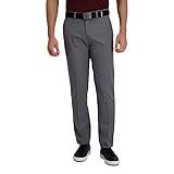 Haggar Men's Cool Right Performance Flex Straight Fit Flat Front Pant-reg. and Big & Tall, Heather Grey, 33x30