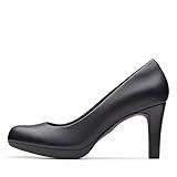 Clarks Women's Adriel Viola Dress Pump, Black Leather, 9 Wide