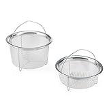 Instant Pot Official Mesh Steamer Basket Set, Stainless Steel, Dual-Purpose Steamer & Strainer, Easy-Lift Handle, Dishwasher Safe, Rust-Resistant, Essential Accessory for Healthy Cooking