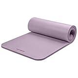 Retrospec Solana Yoga Mat 1" Thick with Nylon Strap for Men & Women - Non Slip Exercise Mat for Home Yoga, Pilates, Stretching, Floor & Fitness Workouts, Violet Haze