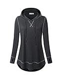 AxByCzD Athletic Tops for Women Long Sleeve Fashion 2024 Sports Exercise Hooded Shirts with Thumb Holes Camping Hiking Cardio Pullover Rapidry Wicking Outfits Black Medium