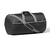 Amazon Basics 32.4" Extra Large Foldable Duffle Bag for Travel & Storage, with Exterior/Interior Zippered Pockets, Lightweight/Durable Nylon Material, 50-LBS Capacity, 9254 Cubic Inch (150L), Black