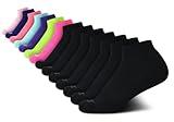 Avia Women's Socks - 14 Pack Comfort Cushion Quarter Cut Ankle Socks - Athletic Socks for Women (Sizes: 4-9, Extended: 9-12), Size 4-9, Pink/Black