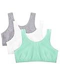 Fruit Of The Loom Womens Built Up Tank Style Sports Bra, Mint Chip/White/Grey Heather, 38 US