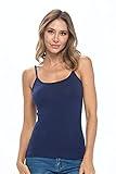 Natural Uniforms Women's Basic Camisole with Adjustable Spaghetti Strap Tank Top (True Navy Blue, Medium)