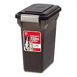 IRIS USA WeatherPro Airtight Dog Food Storage Container, Up to 13 lbs, For Dog Cat Bird and Other Pet Food Storage Bin, Pet Supplies, Keep Fresh, Easy Access, BPA Free, Smoke