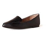 Amazon Essentials Women's Loafer Flat, Black Faux Leather, 11