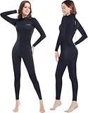 Dark Lightning Full Body Wetsuit Women, 3/2mm Wet Suit for Women Cold Water Swimming,Womens Diving Surfing Snorkeling Kayaking,Triathlon Wetsuit Women,Black,Small