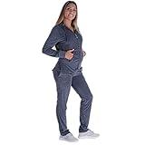 Yasumond 2 Piece Outfits for Women Sports Solid Workout Zipper Hoodie and Jogger Pants Sweatsuit Sets Grey L