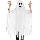 Geyoga Ghost Halloween Costume Tattered Gown Cosplay Role Play Supply Fancy Dress Costume for Child Over 8 Years Old, 4.27 x 3.94 Feet (Smile Style)