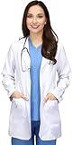 Utopia Wear Professional Women’s Lab Coat Mid-Length Medical Lab Coat for Science Chemistry and College, White, Large