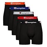 Champion mens Champion Men's Cotton Stretch Boxer Briefs, Black 2, Medium US