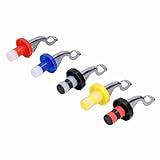 Wine Stopper, 5Pcs Silicone Wine Stopper, Portable Manual Wine Bottle Plug Cork, Reusable Beverage Bottle Cork Bottle Stopper Wine Corks with Light Weight for Wine Champagne Soda