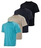 4 Pack Rash Guard for Men Swim Shirts Mens Short Sleeve Sun Shirt SPF Uv Protection Swimming Rashguard Water Swimwear Pool UPF 50