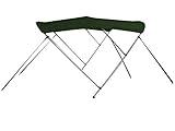 STOPBYUS 7.6 oz Green 3 Bow Round Tube Boat Bimini TOP Sunshade Compatible for Willie Predator 22' Forward Helm THRU-2014