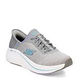 Skechers Women's Max Cushioning Elite 2.0 Prevail Hands Free Slip-Ins Sneaker, Gray/Blue, 9