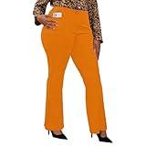 Wrinkle-Free Stretch Dress Pants Plus Size for Women Pull-on Pant Ease into Comfort Office Pant Orange Pepper 4XL