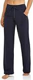 Athletic Works Women's Relaxed Fit Dri-More Core Cotton Blend Yoga Pants, Black, XL