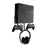 Wall Mount for PS4, Stealth Wall Mount for PS4 Original (Old Model), with Detachable 2 Controller Holder & Headphone Hanger, Mount on The Wall or on The Back of The TV