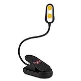 Book Light, Rechargeable Amber Dual Day and Night Modes, Amber 1600K Warm LEDs and 4000K White Light. Blue Blocking LEDs Prevent Eye Strain. Extra Long Battery Life. Great for Bookworms, Kids, Study.