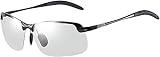 White-Black Polarized Photochromic Sunglasses UV400 Sports Sunglasses Day and Night Driving Glasses Ultra-Light Sun Glasses Eyewear Cycling Glasses and Goggles Outdoor, for Cycling Fishing Driving