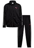 PUMA Boys Pants Set - 2 Piece Tricot Athletic Zip Up Jacket Sweatshirt and Active Jogger Pants - Boys Activewear Set (8-16), Size 8, Black Red 48