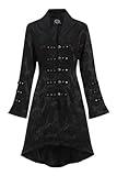 Pretty Attitude Womens Black Brocade Gothic Steampunk Floral Jacket Coat – Size US 12