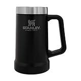 Stanley Adventure Big Grip Beer Stein 24 oz | Mug Keeps Beer Cold for Hours | Holds 2 Cans of Beer | Insulated Stainless Steel | Heavy-Duty Handle | Matte Black