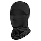 Achiou Balaclava Face Mask, Ski Mask for Men Women Football, Lightweight Sheisty Mask, Ninja Shiesty Sun Hood UV Protection Black