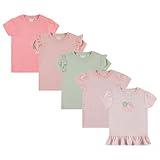 Laura Ashley 5-Pack Infant & Toddler Girls Shirts - Stylish Comfort and Fashionable. Multipack Infants and Children's Essentials. Perfect for Nursery, Playtime, and Adventures Outdoors