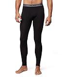 32° Degrees Men's Lightweight Baselayer Legging | Form Fitting | 4-Way Stretch | Thermal, Black, Large