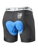 Nepest Mens Cycling Underwear 4D Padded Bike Shorts MTB Liner Mountain Bicycle Tights for Riding Dark Grey/White,L