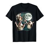 Three Possum Moon | 3 Opossum Funny Weird Cursed Meme T-Shirt