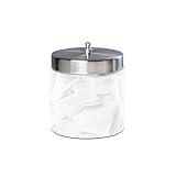 DUKAL 4013 Tech-Med Dressing Jar with Stainless Steel Lid, 4" Diameter, 4" Height, Glass (Pack of 6)