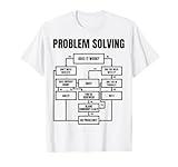 Men Problem Solving Chart - Flowchart Geek Nerd Funny Gift T-Shirt