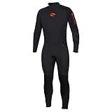 BARE 7MM Men's Velocity Ultra Wetsuit | Unique Omnired Material Woven into The Torso for Added Warmth| High Performance Full Stretch Neoprene | Comfortable | Great for Scuba Diving | Black MLT