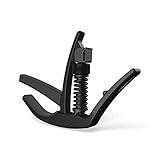 Planet Waves by D'Addario Planet Waves Guitar Capo – NS Artist - For 6-String Electric and Acoustic Guitars - Single Hand Use – Integrated Pick Holder -Black